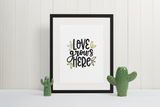 Love Grows Here Plant Obsessed Humorous Home Wall Decor Print by WinsterCreations™ Official Store