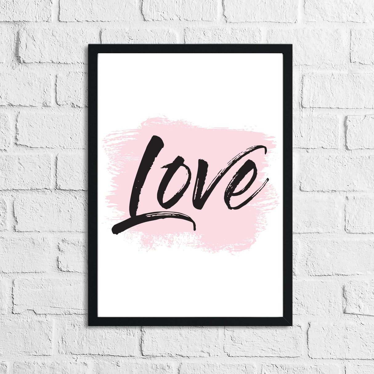 Love Pink Brush Wall Decor Bedroom Print by WinsterCreations™ Official Store