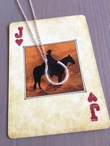 Hanging Lucky Horseshoe Charm Necklace by Jennifer Cervelli Jewelry