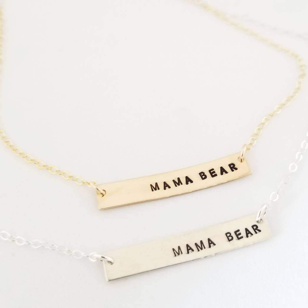 MAMA BEAR Bar Necklace by Salt and Sparkle