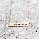 MAMA BEAR Bar Necklace by Salt and Sparkle