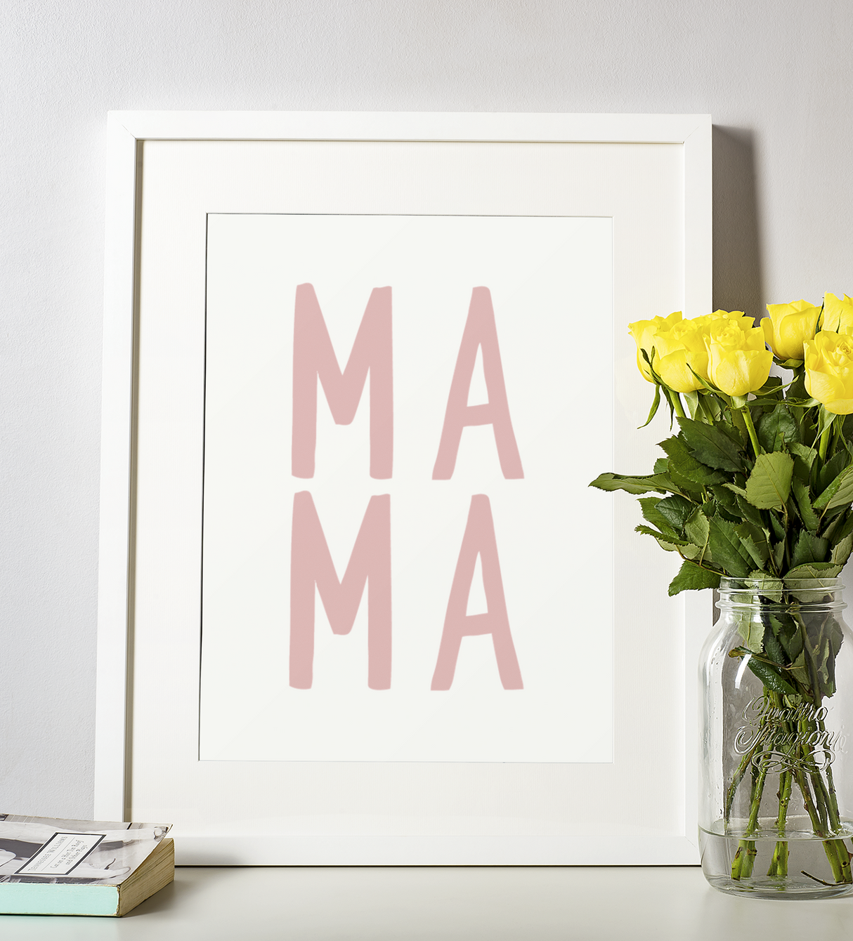 MAMA Pink Mothers Day 2022 Home Simple Room Wall Decor Print by WinsterCreations™ Official Store