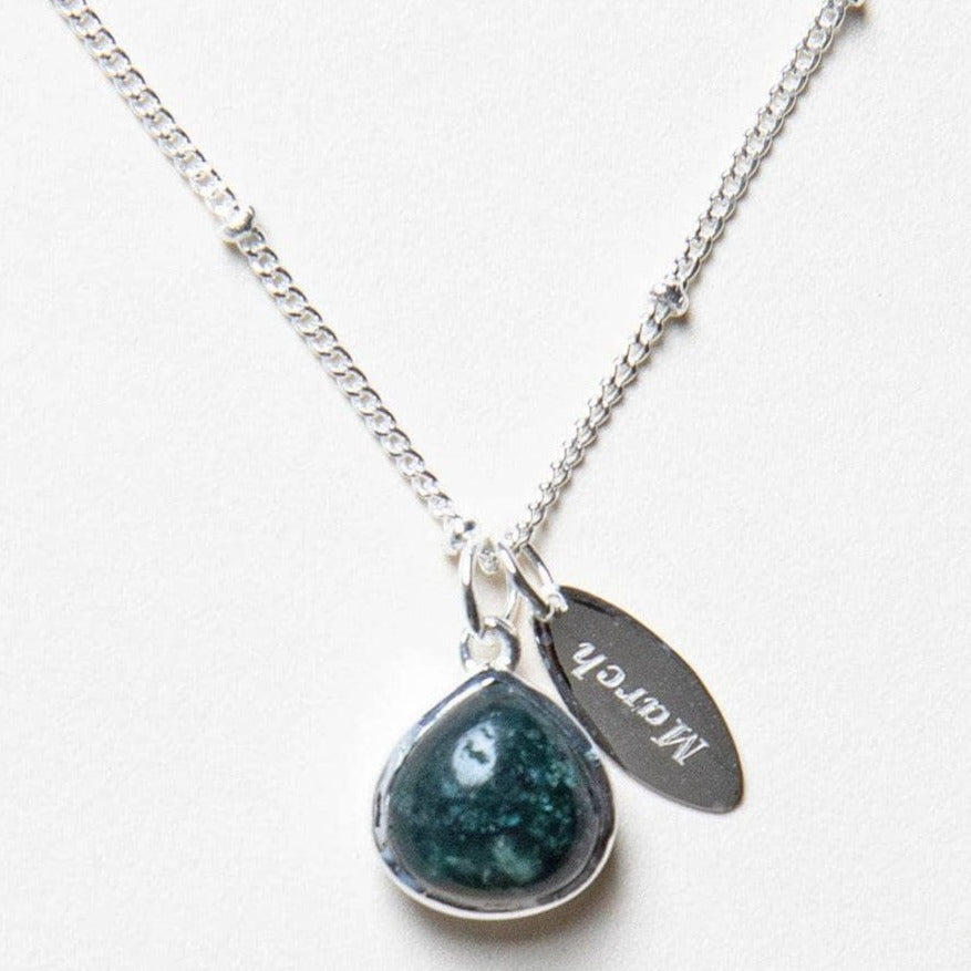 March Bloodstone Birthstone Necklace by Tiny Rituals