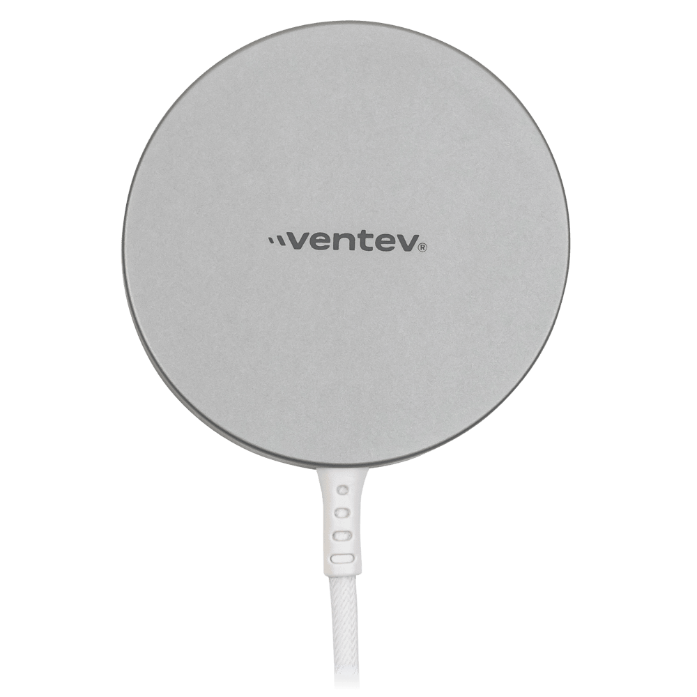 Ventev 15W ULTRAFAST Wireless Magnetic Charger with Extra-Long 10 Foot Alloy Cable Silver by Ventev