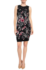 Catherine Malandrino Crew Neck Sleeveless Floral Print Key Hole Back Jersey Dress by Curated Brands