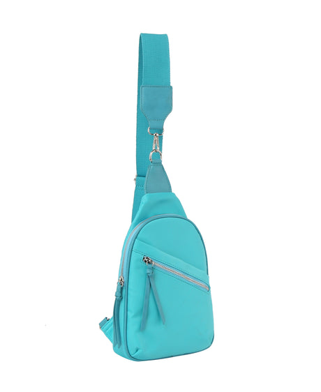 Diagnal zip front sling backpack by hfstylish