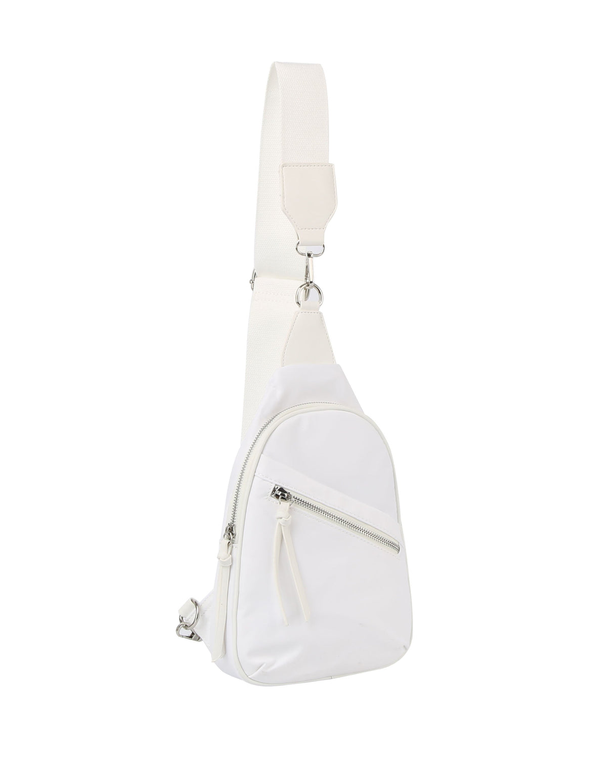 Diagnal zip front sling backpack by hfstylish