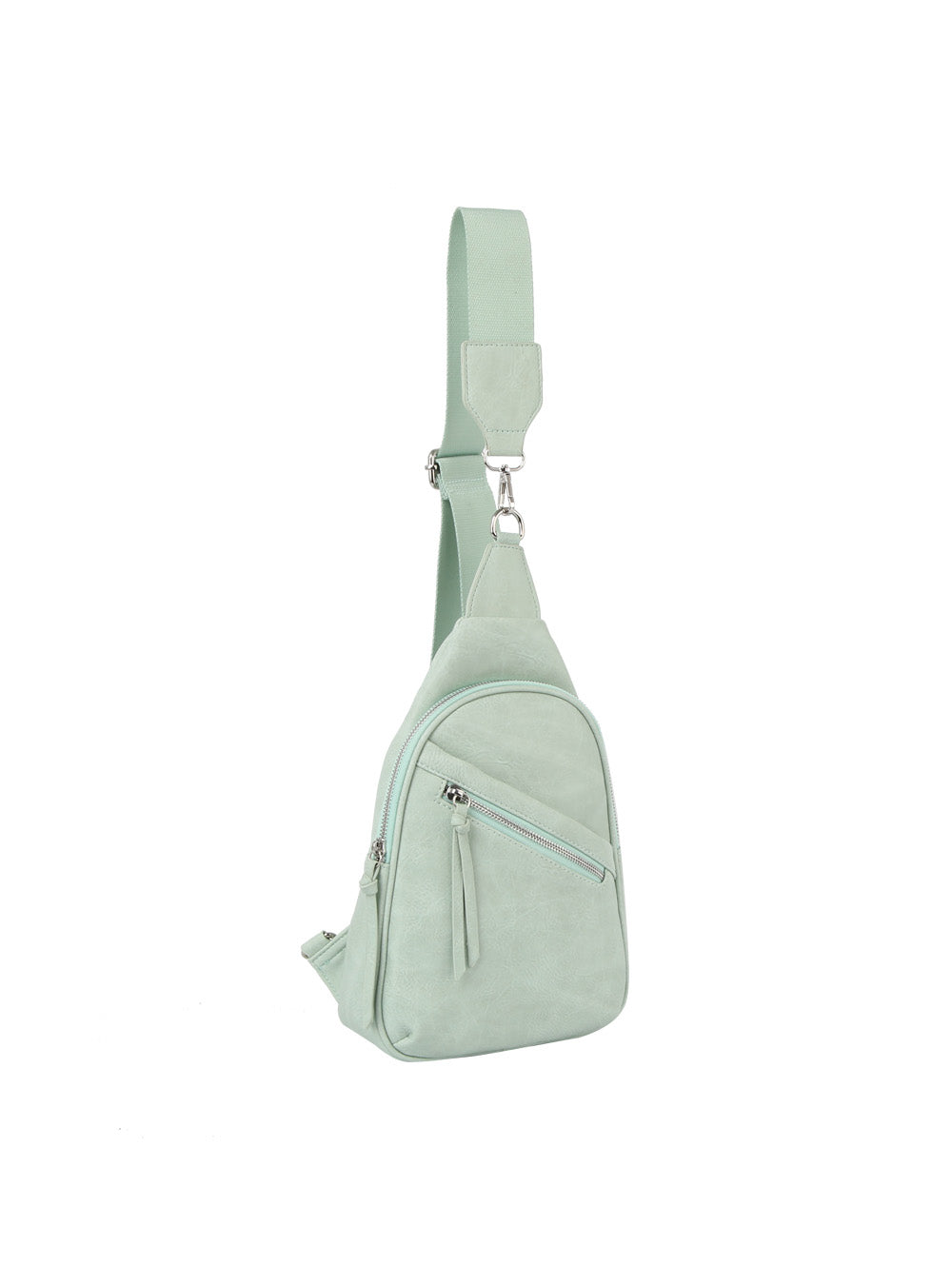 Diagnal zip front pocket sling backpack by hfstylish