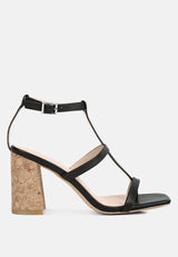 mirabella open square toe block heel sandals by London Rag