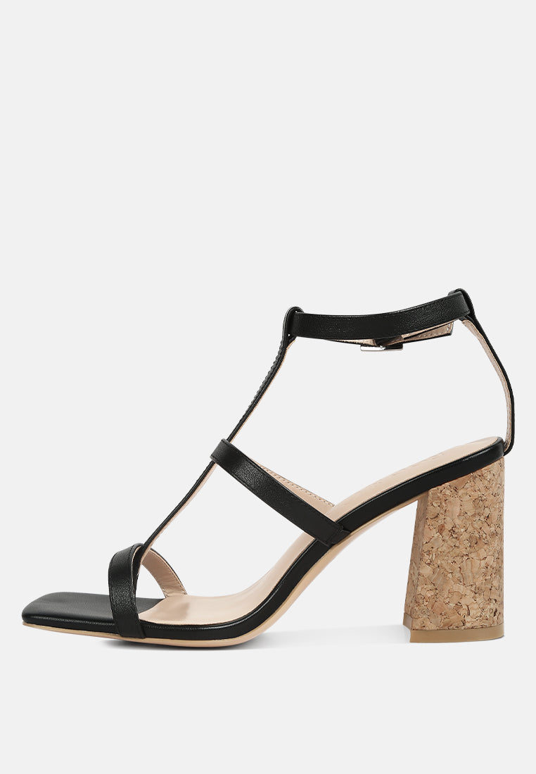 mirabella open square toe block heel sandals by London Rag