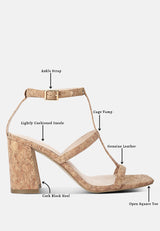 mirabella open square toe block heel sandals by London Rag