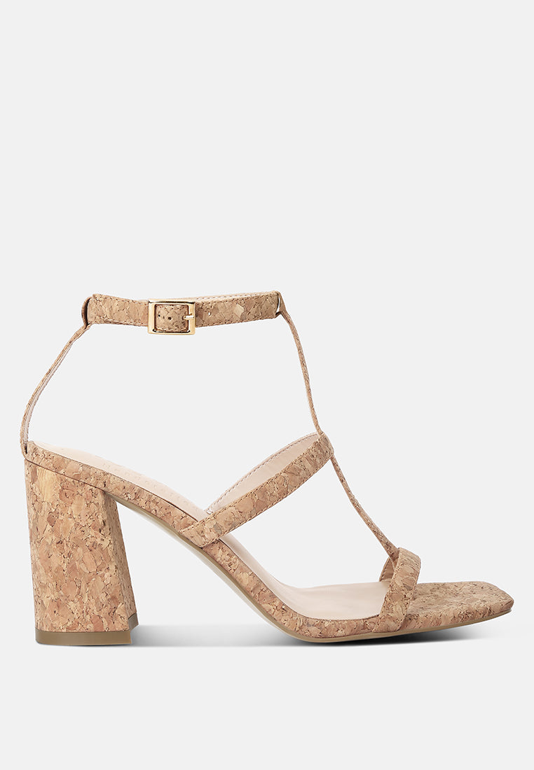 mirabella open square toe block heel sandals by London Rag