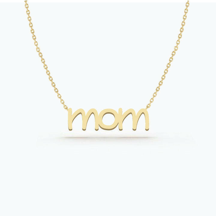 14k Gold mom letter Necklace by VicStoneNYC Fine Jewelry