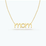 14k Gold mom letter Necklace by VicStoneNYC Fine Jewelry