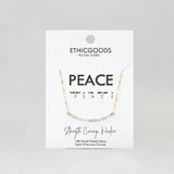 Morse Code Dainty Stone Necklace // Peace by ETHICGOODS