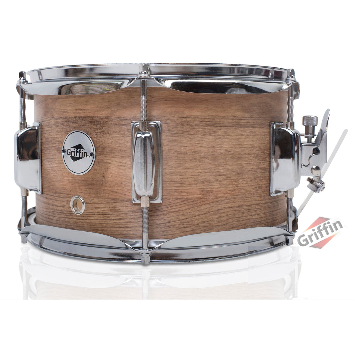 Popcorn Soprano Snare Drum by GRIFFIN - Acoustic Firecracker 10"x6" Poplar Wood Shell with Oakwood by GeekStands.com