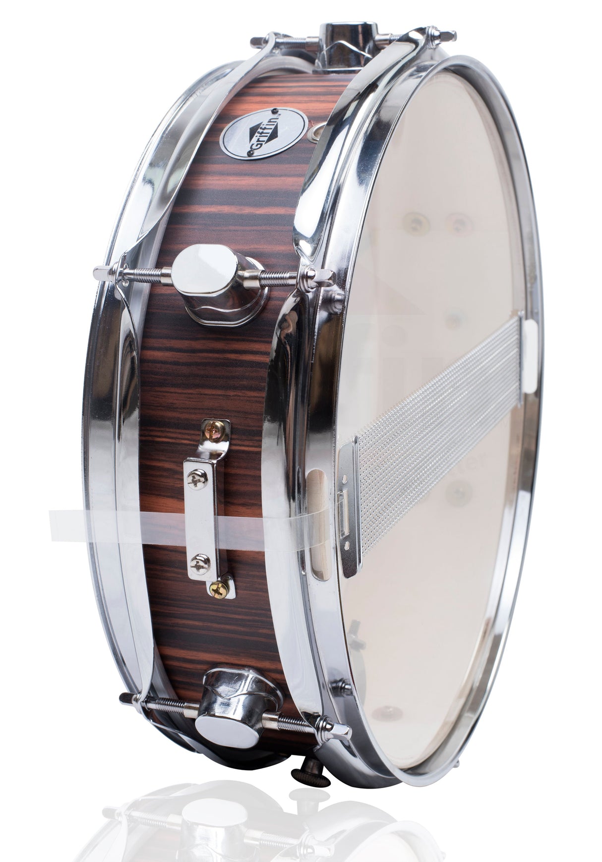 Piccolo Snare Drum 13" x 3.5" by GRIFFIN - 100% Poplar Wood Shell Black Hickory Finish & Drum Head by GeekStands.com