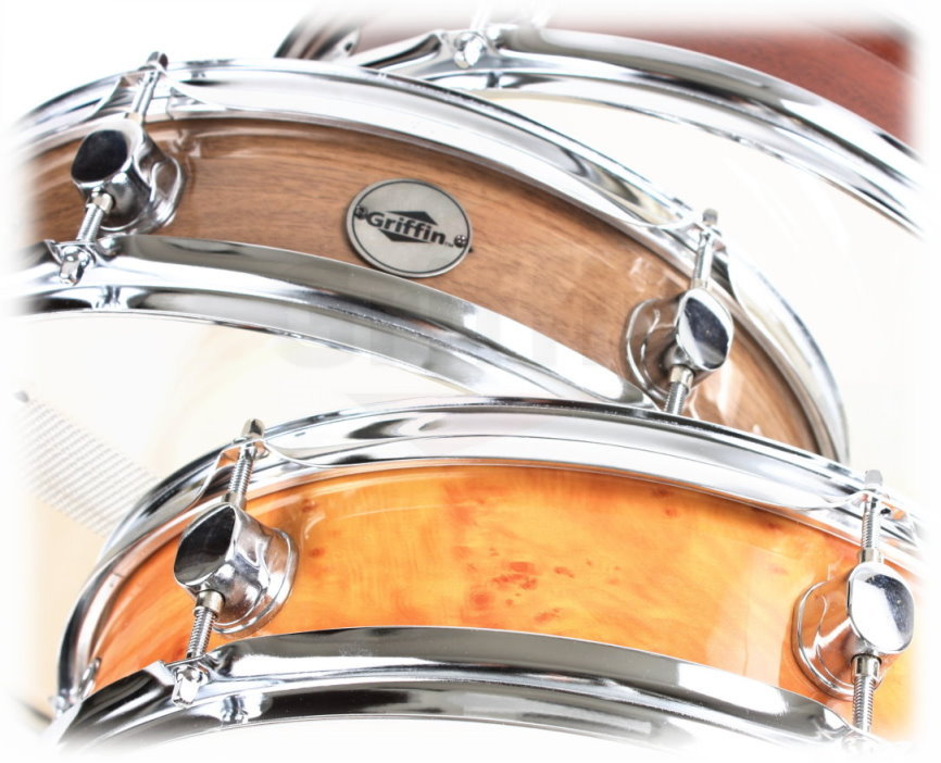 Piccolo Snare Drum 13" x 3.5" by GRIFFIN - 100% Poplar Wood Shell with Black Hickory Finish & Coated Drum Head - Drummers Deluxe Percussion by GeekStands.com