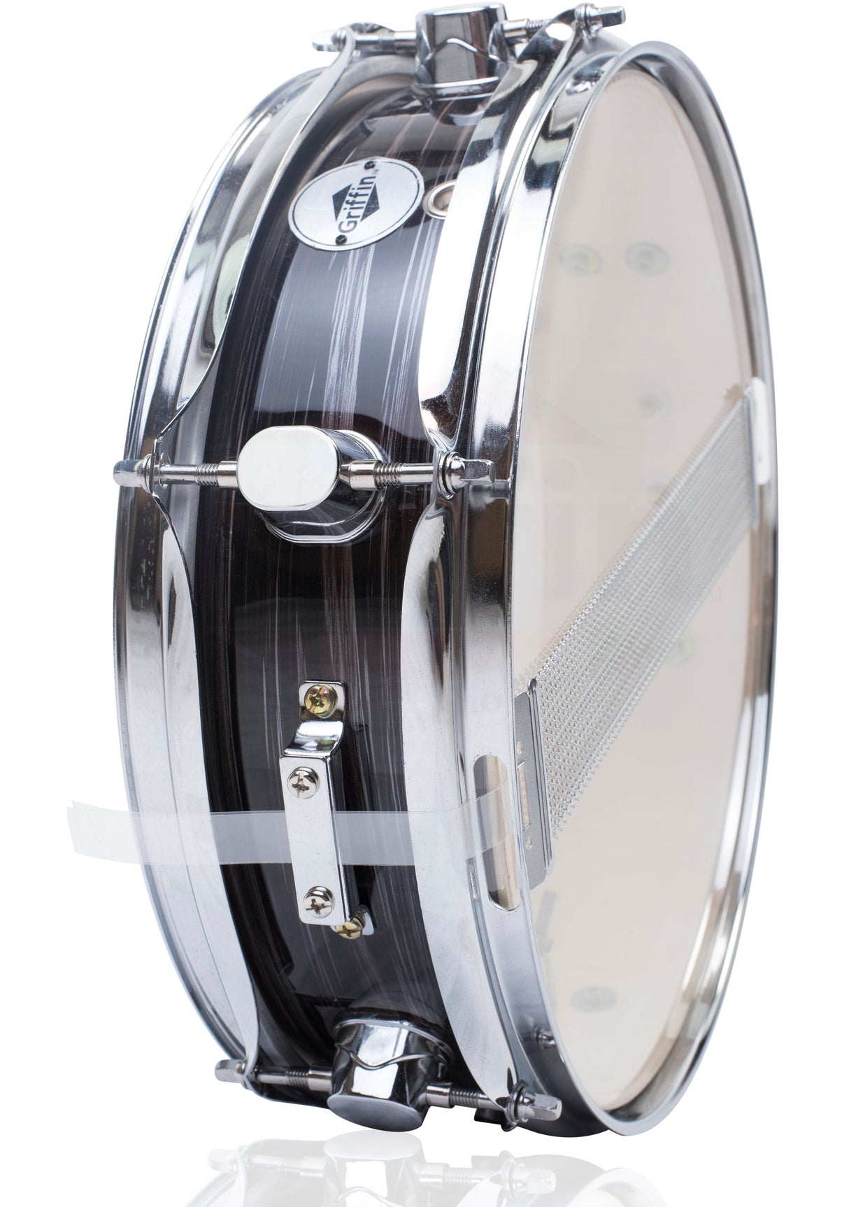 Piccolo Snare Drum 13" x 3.5" by GRIFFIN - 100% Poplar Wood Shell with Zebra Wood Finish & Coated Drum Head - Marching Drummers Percussion by GeekStands.com