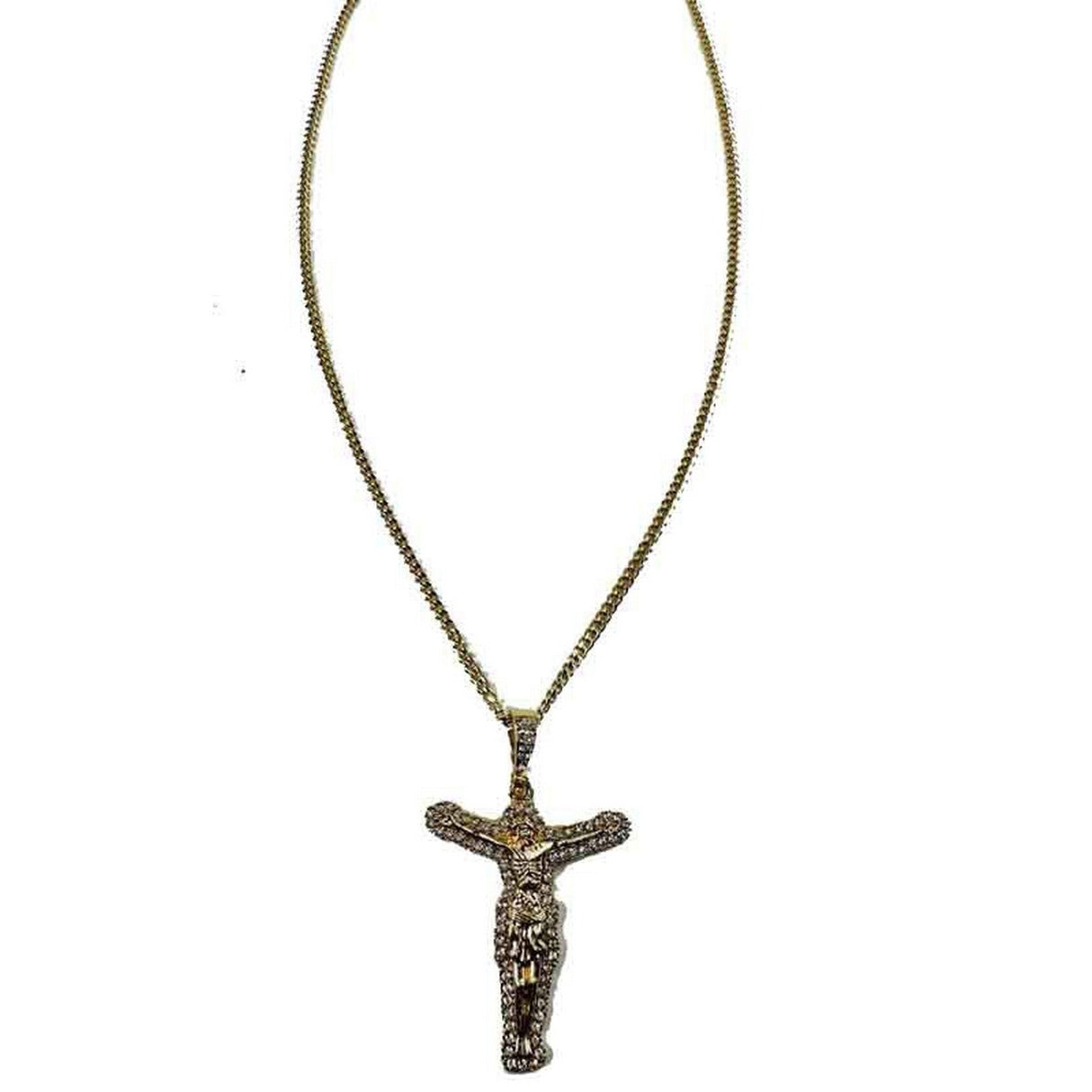 Studded Christ Stone Pendant  long Necklace by BeyondEnvy