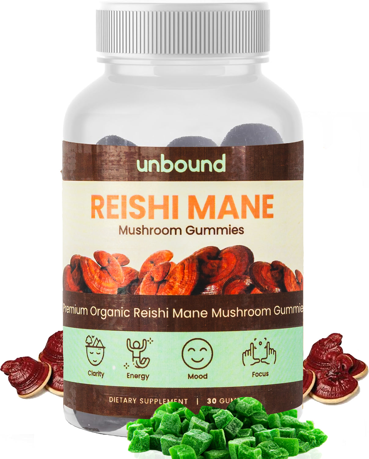 Unbound Reishi Mane Mushroom Gummies by Live Unbound