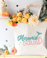 Mermaid Squad Cotton Canvas Tote Bag by The Cotton & Canvas Co.