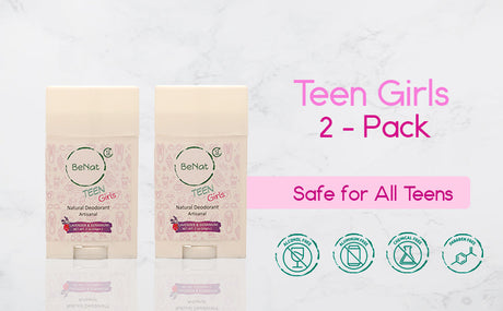 2-Pack all-Natural Deodorants for Kids & Teens by BeNat