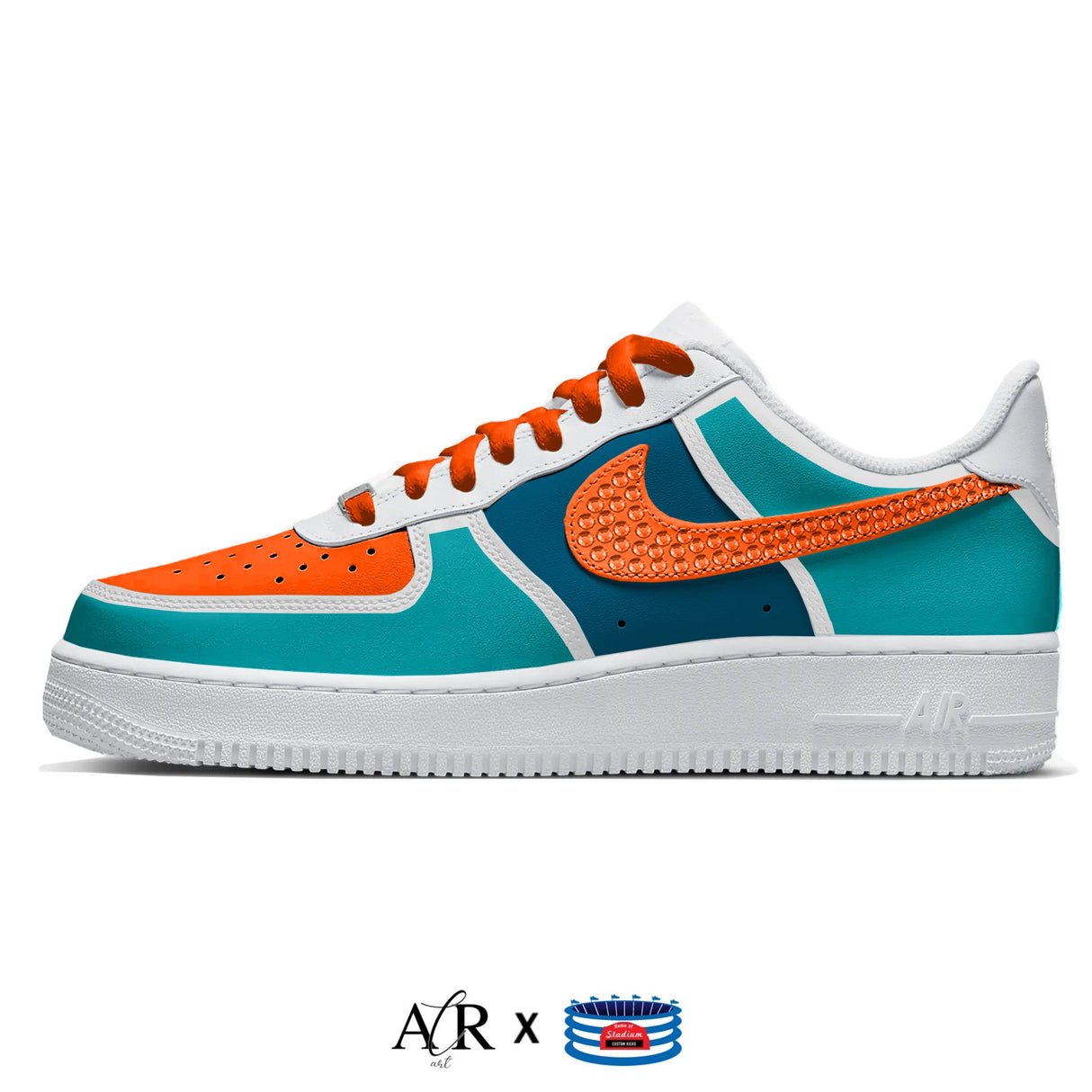 "Miami Crystals" Nike Air Force 1 Low Shoes by Stadium Custom Kicks