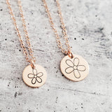 Minimalist Daisy Charm Necklace by Salt and Sparkle