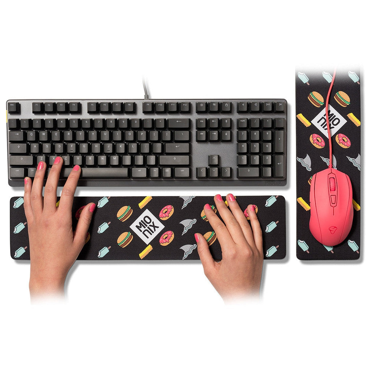 Mionix Long Pad Wrist Rest and Mouse Pad by Level Up Desks