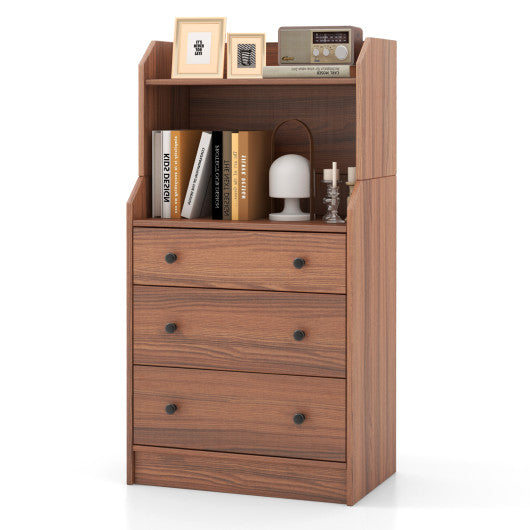 Modern Storage Dresser with Anti-toppling Device-Walnut