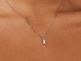 Birthstone Silver Necklace - April by Little Sky Stone