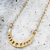 Moon Phases Gold Layering Necklace by Salt and Sparkle