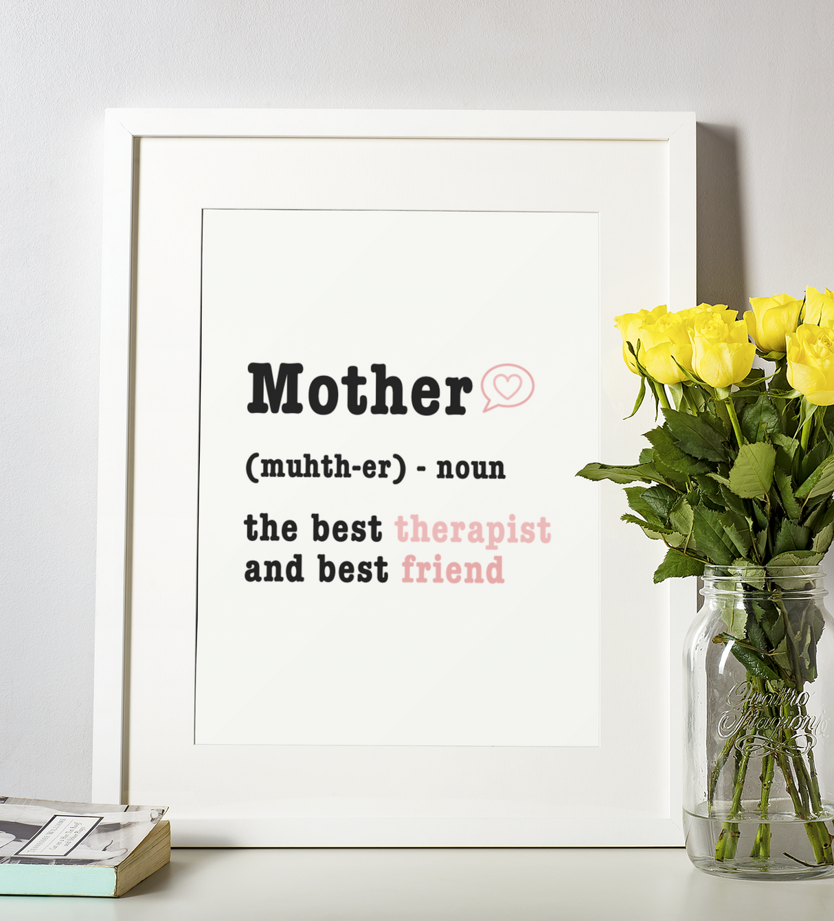 Mothers Day Mum Definition Pink 2022 Home Simple Room Wall Decor Print by WinsterCreations™ Official Store