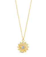 CZ Evil Eye Burst Pendant Necklace by Sterling Forever