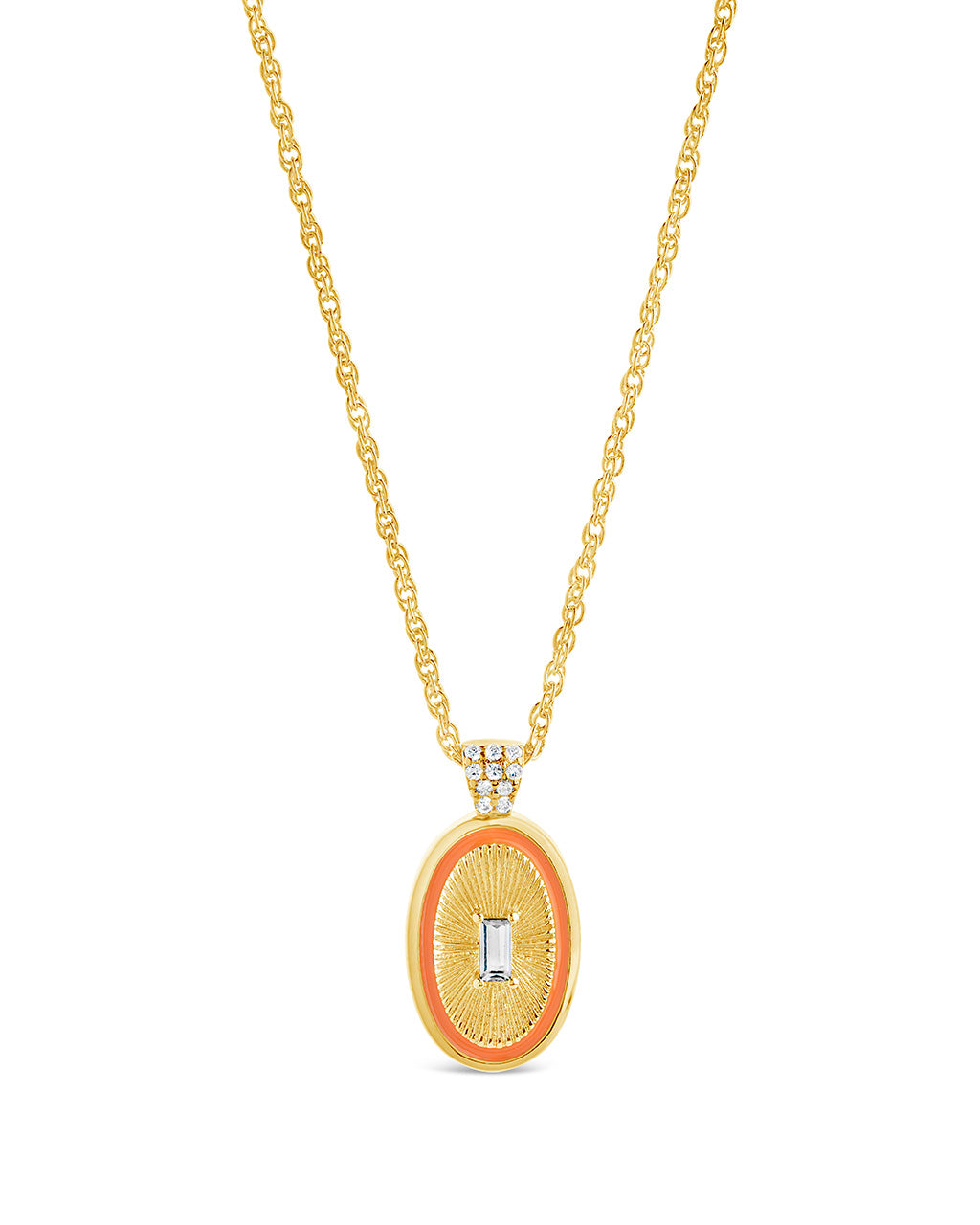 Sanaa CZ & Enamel Pendant Necklace by Sterling Forever