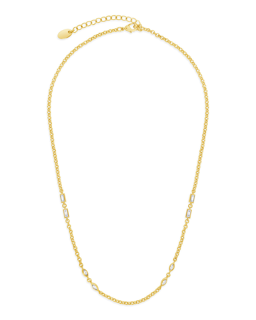 Marceline Stationed CZ Chain Necklace by Sterling Forever