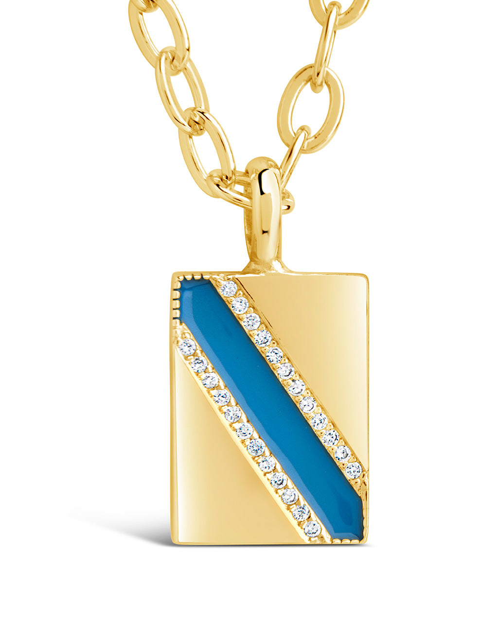 Calliope Enamel Rectangle Pendant Necklace by Sterling Forever