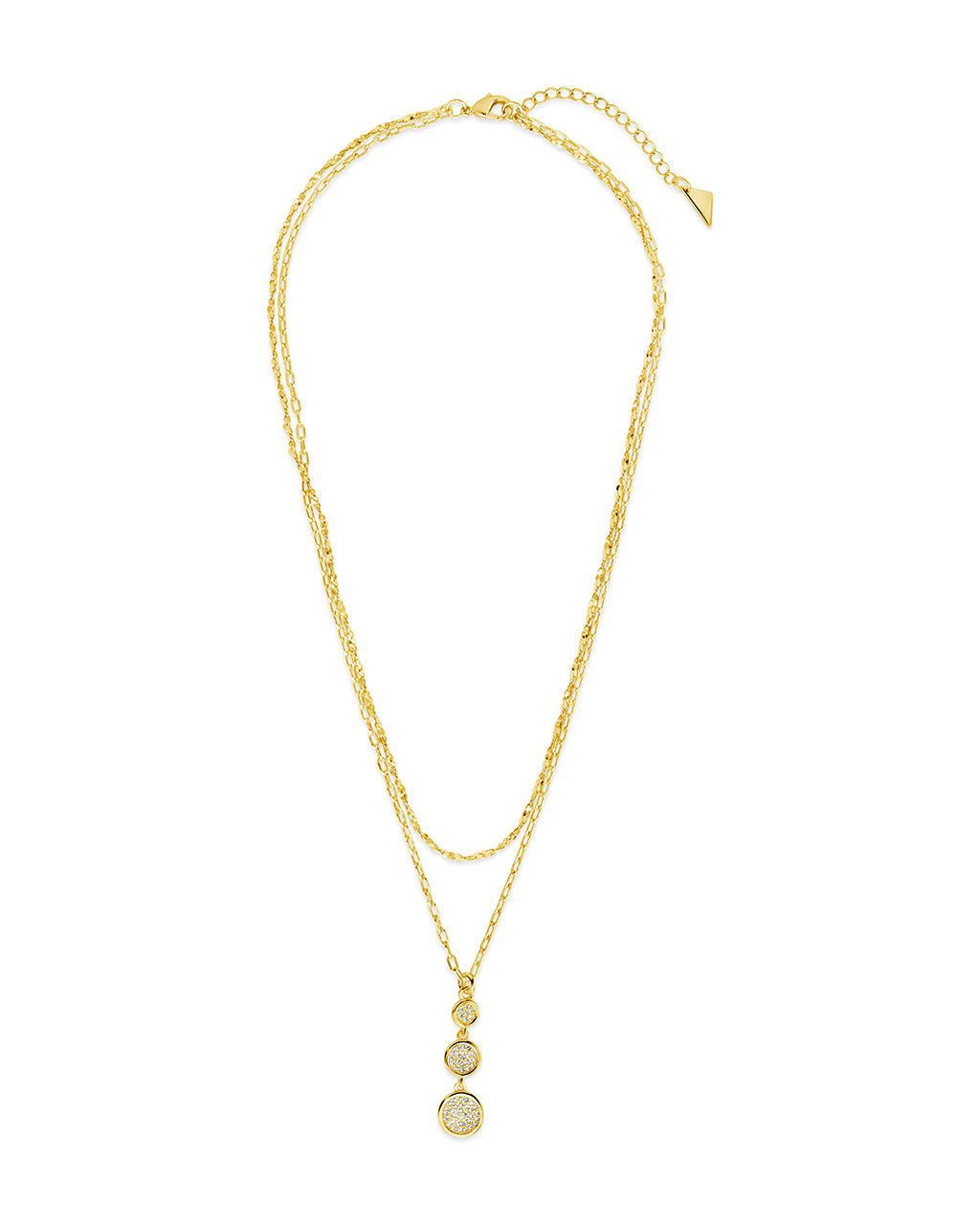 Amy CZ Pendant & Layered Chain Necklace by Sterling Forever