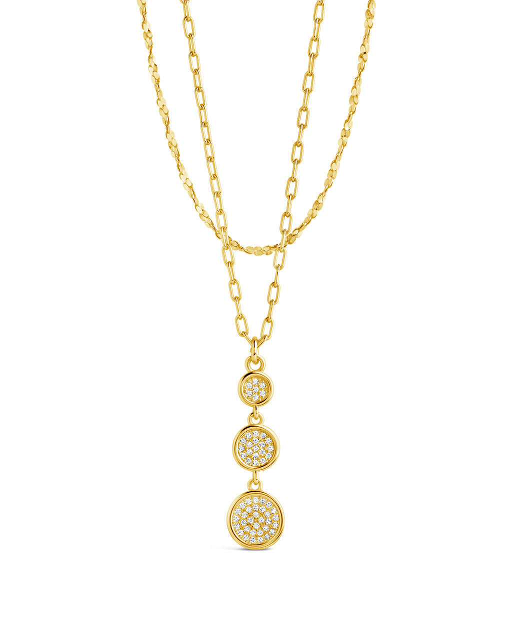 Amy CZ Pendant & Layered Chain Necklace by Sterling Forever