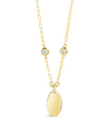 Leota Stationed CZ & Oval Pendant Necklace by Sterling Forever