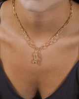 Sonya CZ & Textured Chain Link Necklace by Sterling Forever