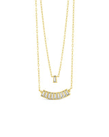 Lillian CZ Row & Charm Layered Necklace by Sterling Forever