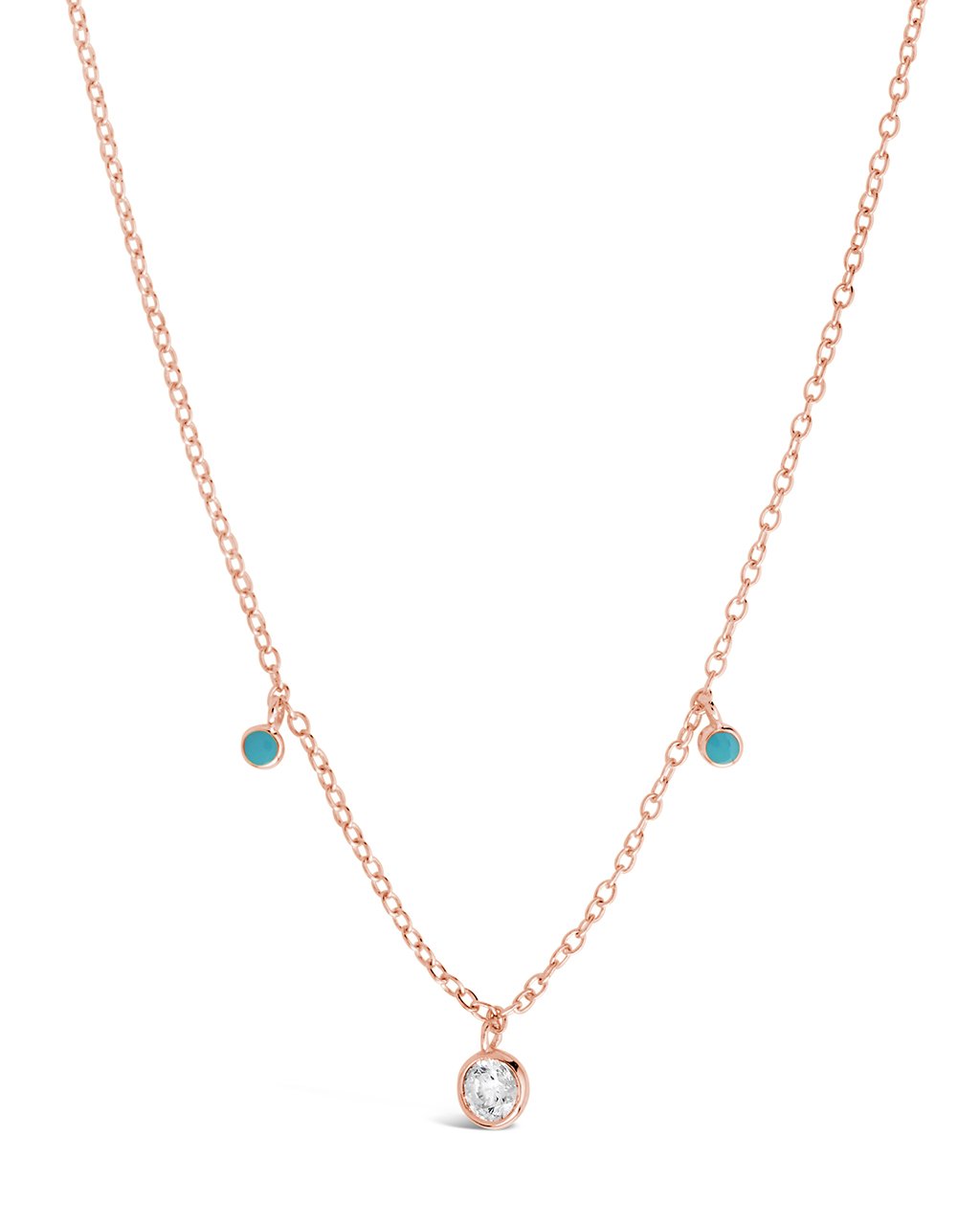 Sterling Silver Enamel & CZ Charm Necklace by Sterling Forever