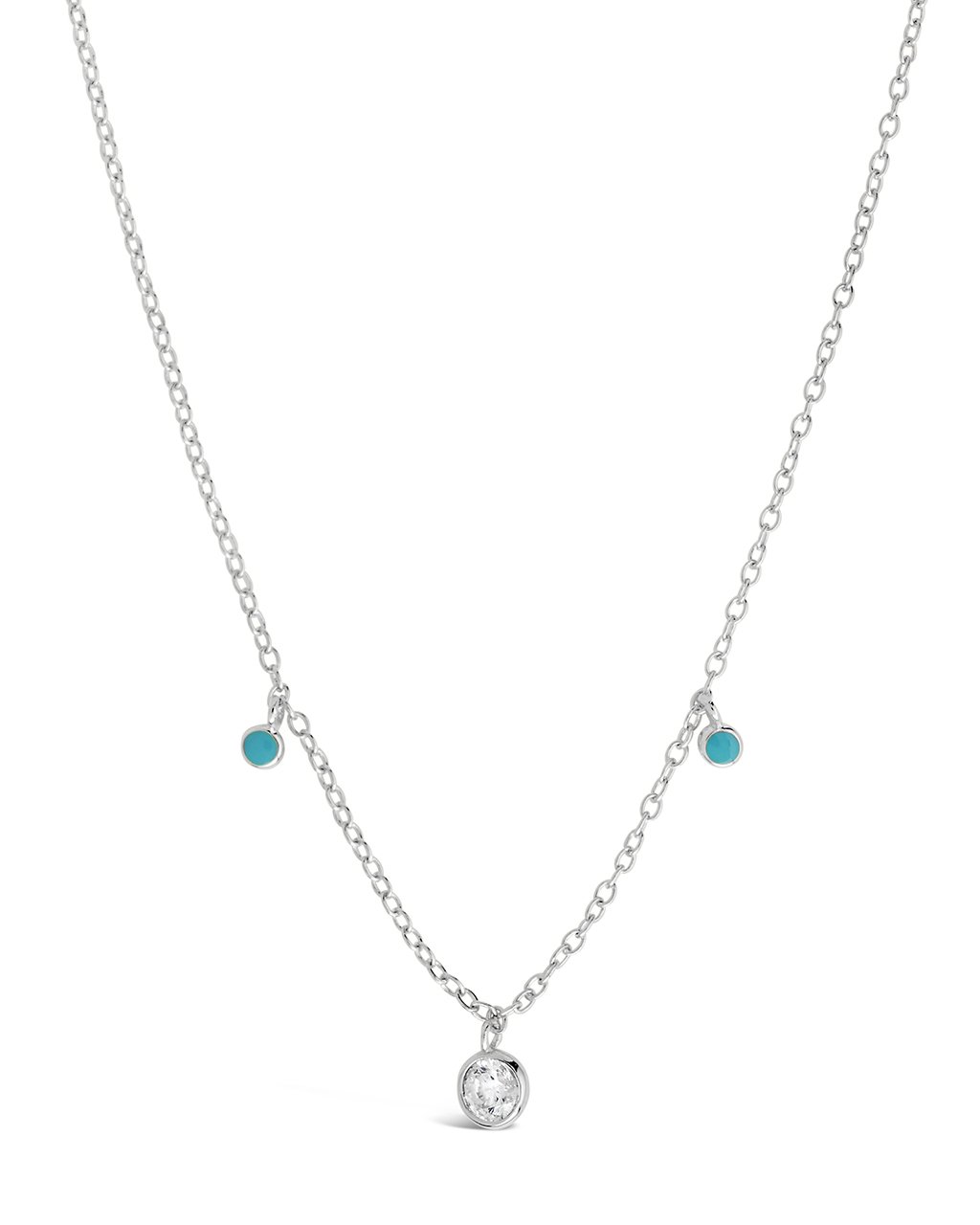 Sterling Silver Enamel & CZ Charm Necklace by Sterling Forever