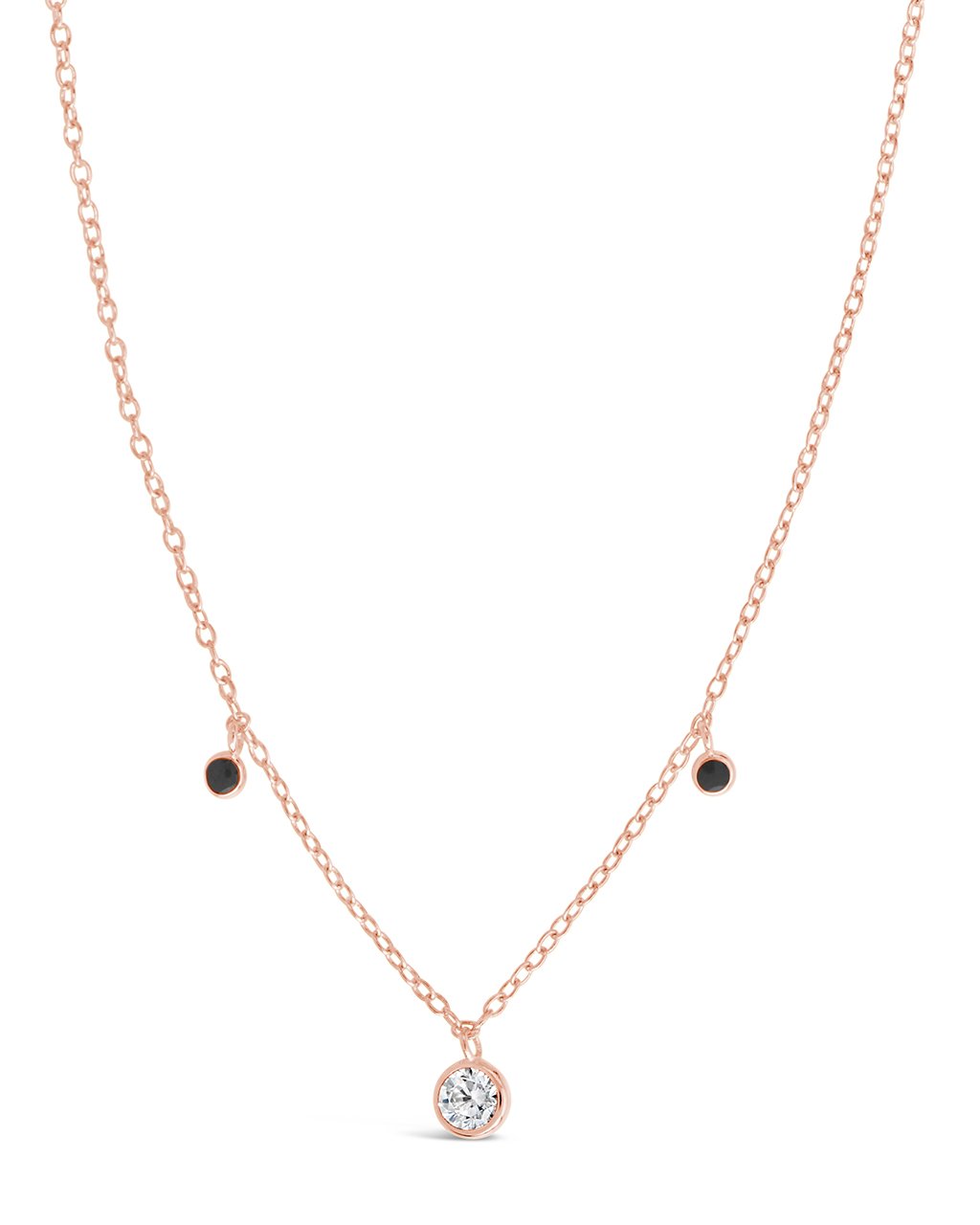 Sterling Silver Enamel & CZ Charm Necklace by Sterling Forever