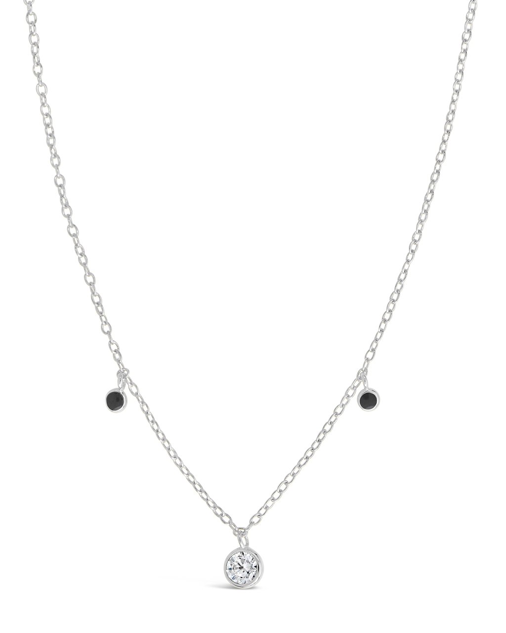 Sterling Silver Enamel & CZ Charm Necklace by Sterling Forever