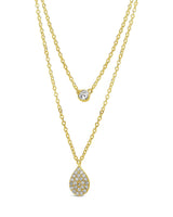 Sterling Silver Teardrop & CZ Layered Necklace by Sterling Forever