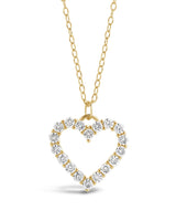 Sterling Silver Cubic Zirconia Outline Heart Pendant Necklace by Sterling Forever