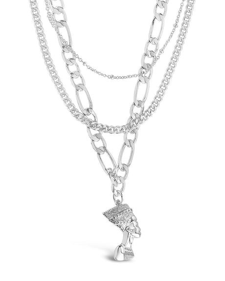 Layered Chains with Pharaoh Pendant by Sterling Forever